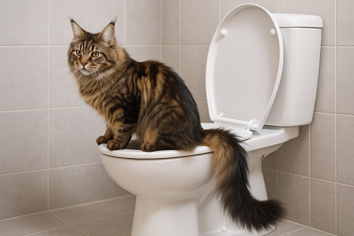 How to train a Maine Coon cat to use the toilet